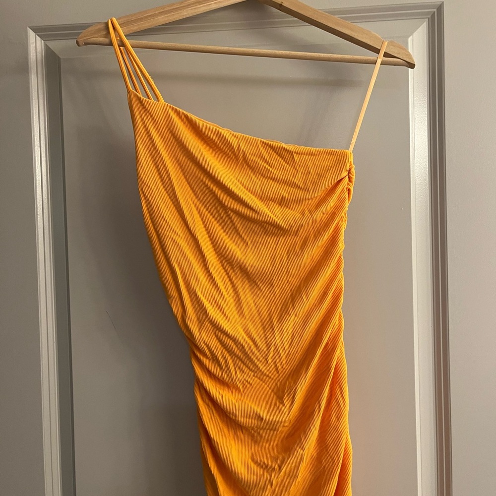 Reece Orange One Shoulder Dress